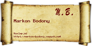 Markon Bodony névjegykártya